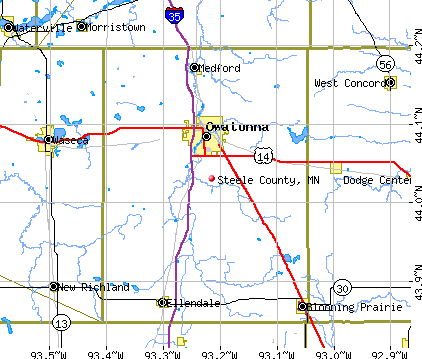 Steele County, MN map