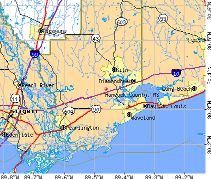 Hancock County, MS map