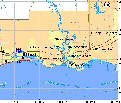 Jackson County, MS map