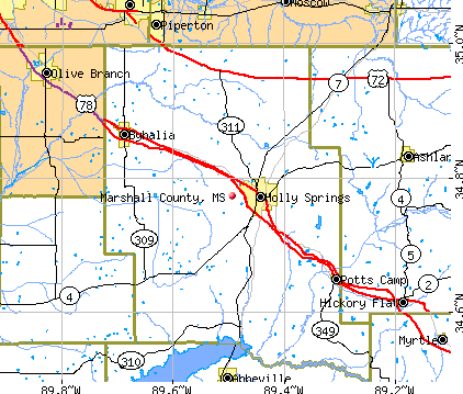 Marshall County, MS map