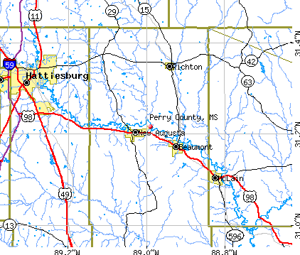 Perry County, MS map