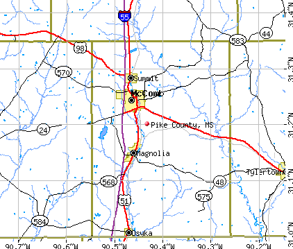 Pike County, MS map