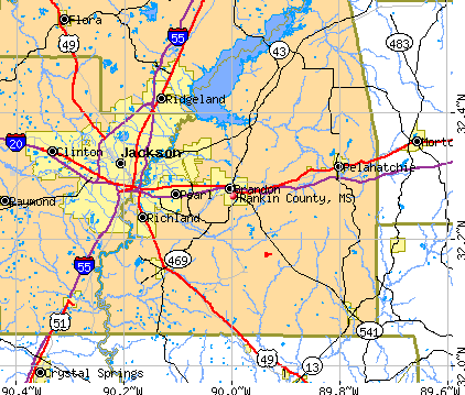 Rankin County, MS map