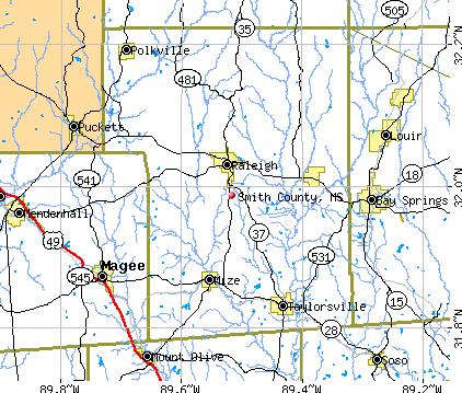 Smith County, MS map