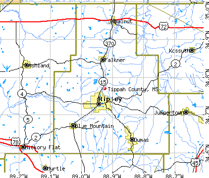 Tippah County, MS map