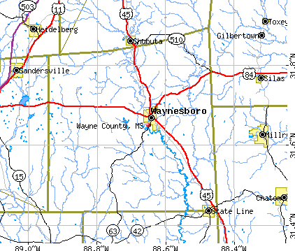 Wayne County, MS map