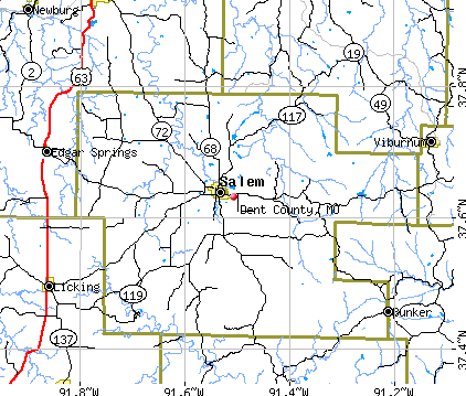 Dent County, MO map