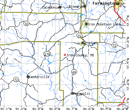 Iron County, MO map