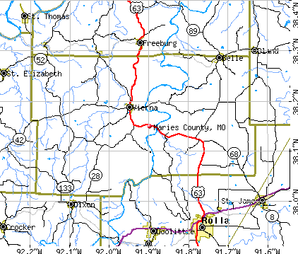 Maries County, MO map