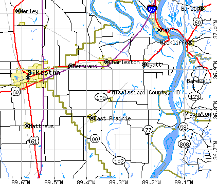 Mississippi County, MO map