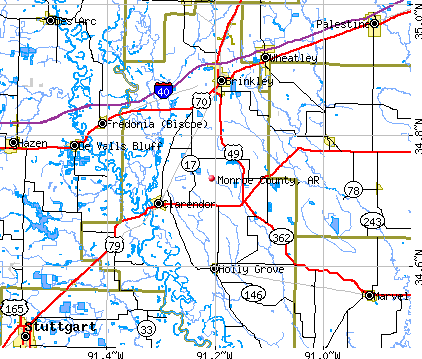 Monroe County, AR map
