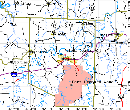 Pulaski County, MO map