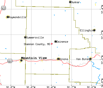 Shannon County, MO map