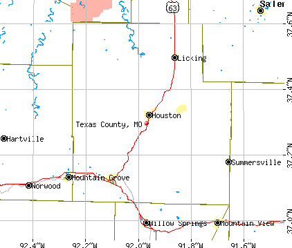 Texas County, MO map