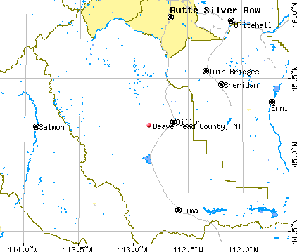 Beaverhead County, MT map