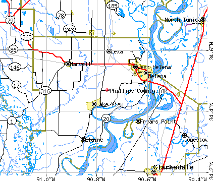Phillips County, AR map