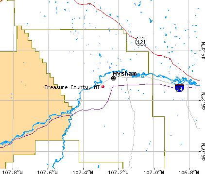 Treasure County, MT map