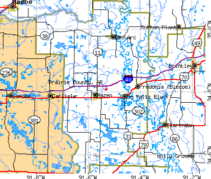 Prairie County, AR map