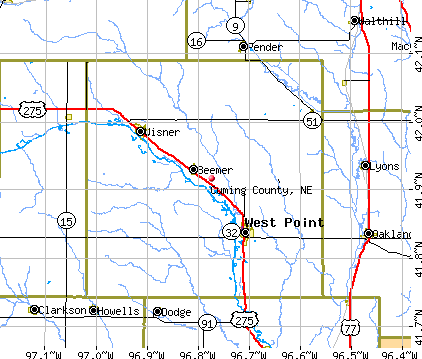 Cuming County NE map General Map Google Map MSN Map