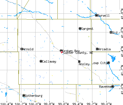 Custer County, NE map