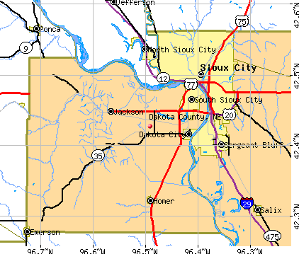 Dakota County, NE map