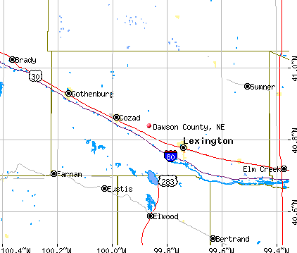 Dawson County, NE map