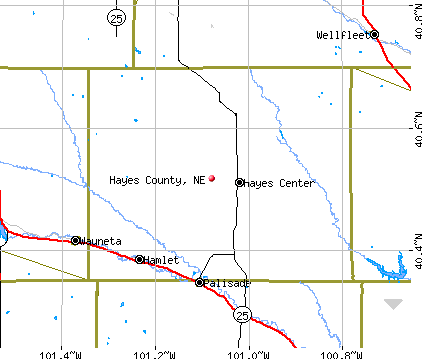 Hayes County, NE map