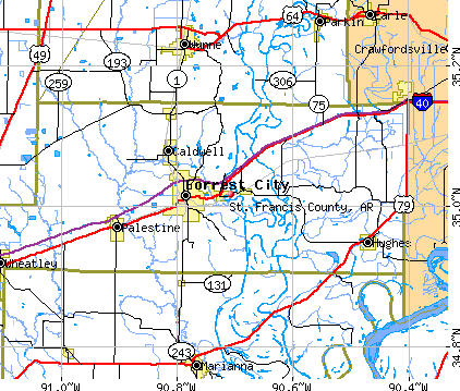 St. Francis County, AR map