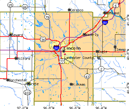 Lancaster County, NE map