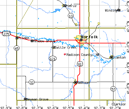 Madison County, NE map