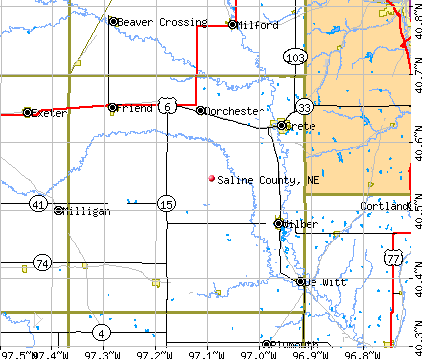 Saline County, NE map
