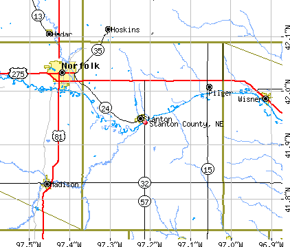 Stanton County, NE map