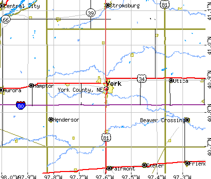 York County, NE map