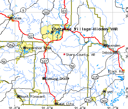 Sharp County, AR map