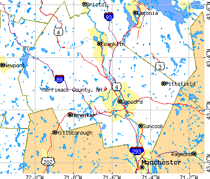Merrimack County, NH map
