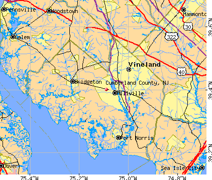 Cumberland County, NJ map