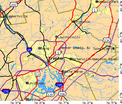 Mercer County, NJ map