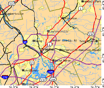 mercer county  map