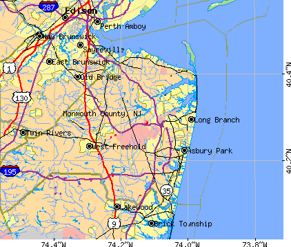 Monmouth County, NJ map