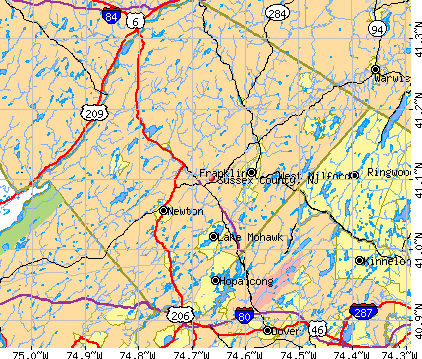 Sussex County, NJ map
