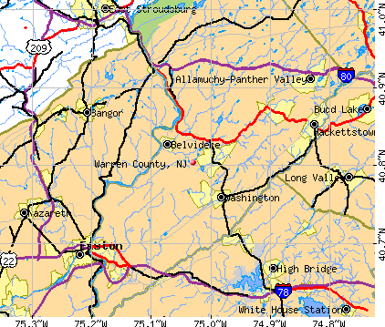Warren County, NJ map
