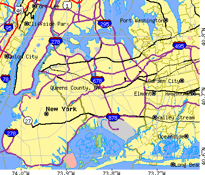 Queens County, NY map