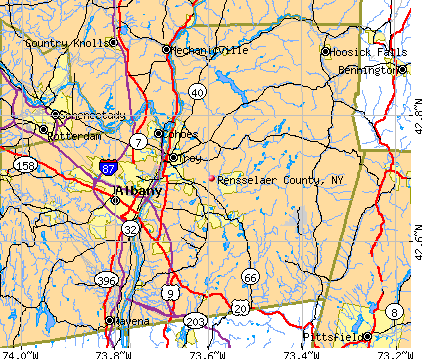 Rensselaer County, NY map