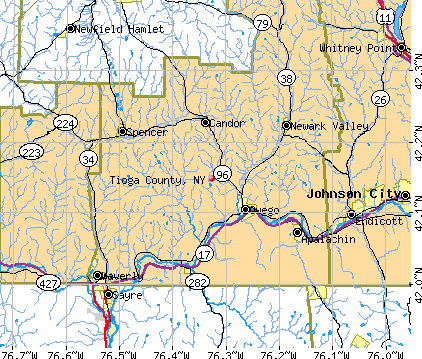 Tioga County, NY map