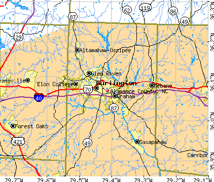 Alamance County, NC map