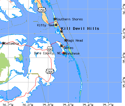 Dare County, NC map