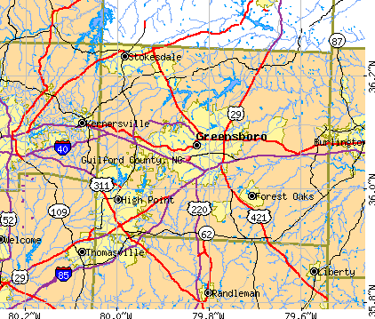 Guilford County, NC map