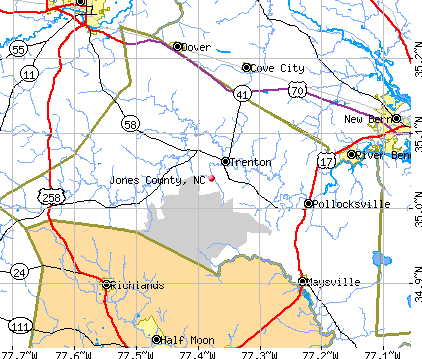 Jones County, NC map