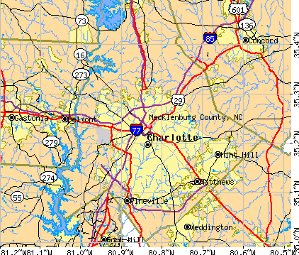 Mecklenburg County, NC map