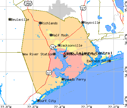 Onslow County, NC map